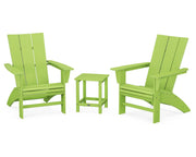 Modern 3 Piece Curveback Adirondack Set W/ 18" Long Island Side Table - The Great Escape
