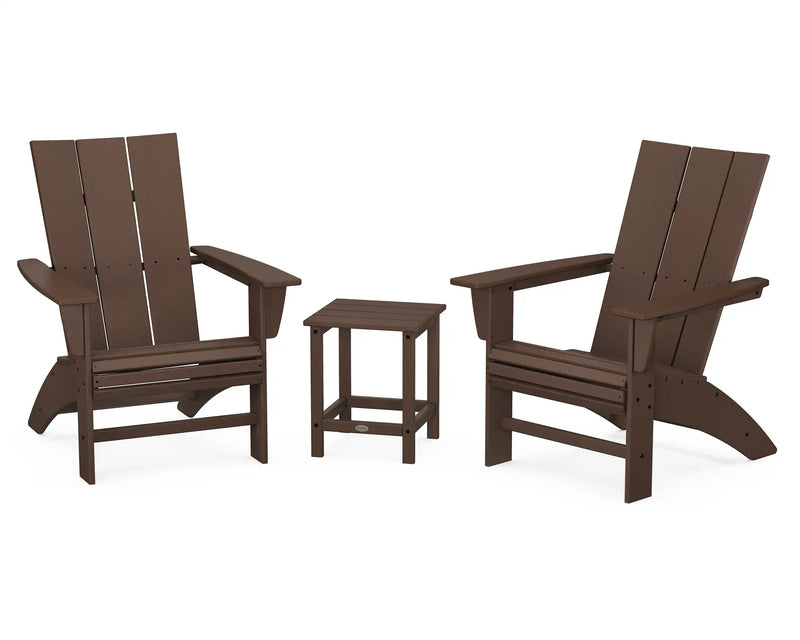 Modern 3 Piece Curveback Adirondack Set W/ 18" Long Island Side Table - The Great Escape