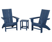 Modern 3 Piece Curveback Adirondack Set W/ 18" Long Island Side Table - The Great Escape