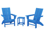 Modern 3 Piece Curveback Adirondack Set W/ 18" Long Island Side Table - The Great Escape
