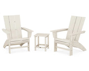 Modern 3 Piece Curveback Adirondack Set W/ 18" Long Island Side Table - The Great Escape