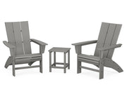 Modern 3 Piece Curveback Adirondack Set W/ 18" Long Island Side Table - The Great Escape