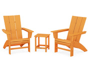 Modern 3 Piece Curveback Adirondack Set W/ 18" Long Island Side Table - The Great Escape