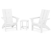Modern 3 Piece Curveback Adirondack Set W/ 18" Long Island Side Table - The Great Escape
