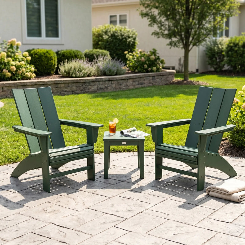 Modern 3 Piece Curveback Adirondack Set - The Great Escape