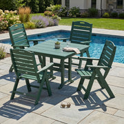 Picture of Nautical Folding Highback Chair 5 Piece Farmhouse Dining Set