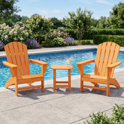 Nautical 3 Piece Adirondack Set W/ 18" South Beach Side Table - The Great Escape