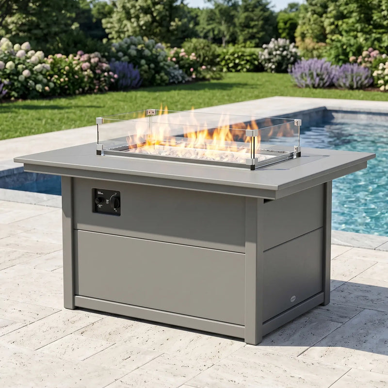 Picture of Rectangle 34"X46" Fire Pit Table in Slate Grey
