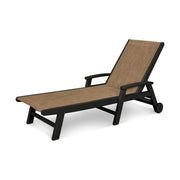 Picture of the Coastal Chaise with Wheels in Black with a Burlap Sling
