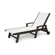 Picture of the Coastal Chaise with Wheels in Black with a White Sling