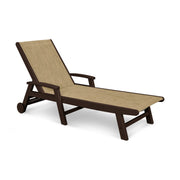 Picture of the Coastal Chaise with Wheels in Mahogany with a Burlap Sling