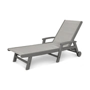 Picture of the Coastal Chaise with Wheels in Slate Grey with a Metallic Sling