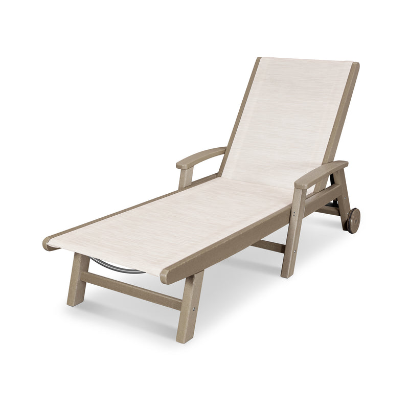 Picture of the Coastal Chaise with Wheels in Vintage Sahara with a Parchment Sling
