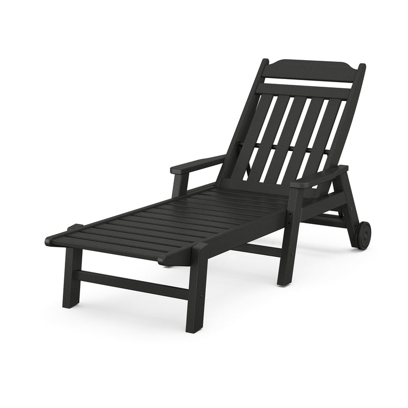 Picture of Country Living Chaise Lounge W/ Arms and Wheels in Black