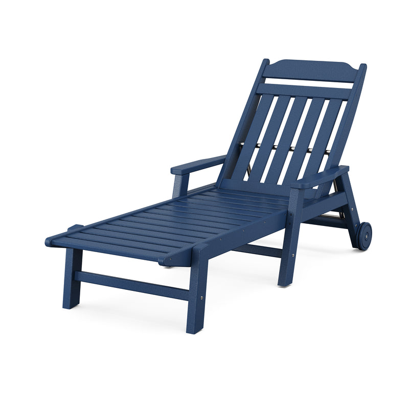 Picture of Country Living Chaise Lounge W/ Arms and Wheels in Navy