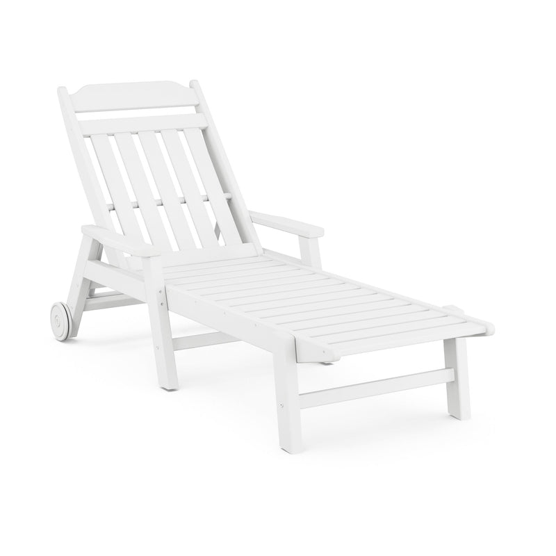 Picture of Country Living Chaise Lounge W/ Arms and Wheels in White