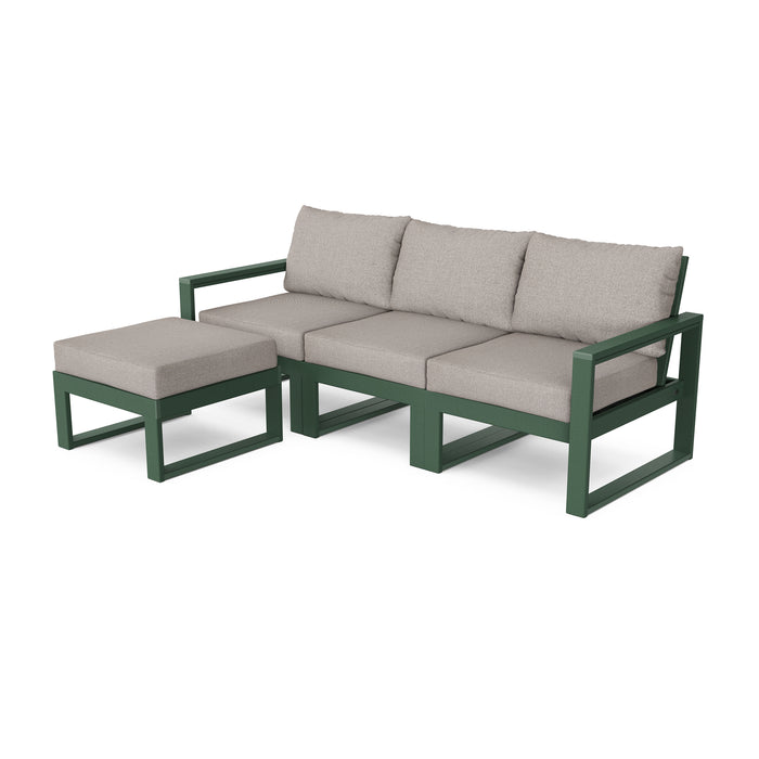 Picture of Edge 4 Piece Modular Seating Set W/ Ottoman in Green