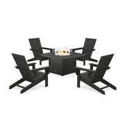 Picture of Modern Studio Adirondack 5 Piece Firepit Group in Black