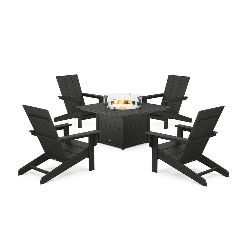 Modern Studio Adirondack 5 Piece Fire Pit Set - The Great Escape