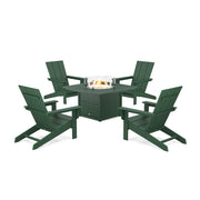 Picture of Modern Studio Adirondack 5 Piece Firepit Group in Green