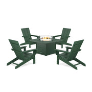 Modern Studio Adirondack 5 Piece Fire Pit Set - The Great Escape