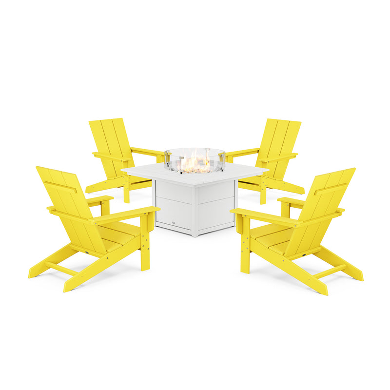 Picture of Modern Studio Adirondack 5 Piece Firepit Group in Lemon