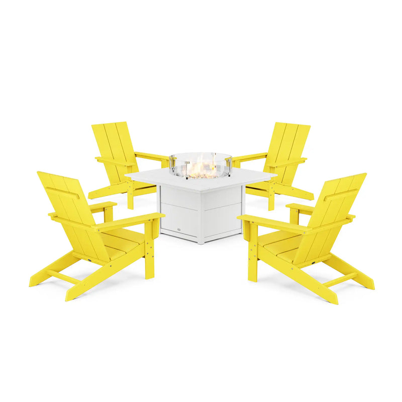 Modern Studio Adirondack 5 Piece Fire Pit Set - The Great Escape
