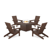 Picture of Modern Studio Adirondack 5 Piece Firepit Group in Mahogany