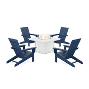 Picture of Modern Studio Adirondack 5 Piece Firepit Group in Navy