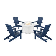 Modern Studio Adirondack 5 Piece Fire Pit Set - The Great Escape