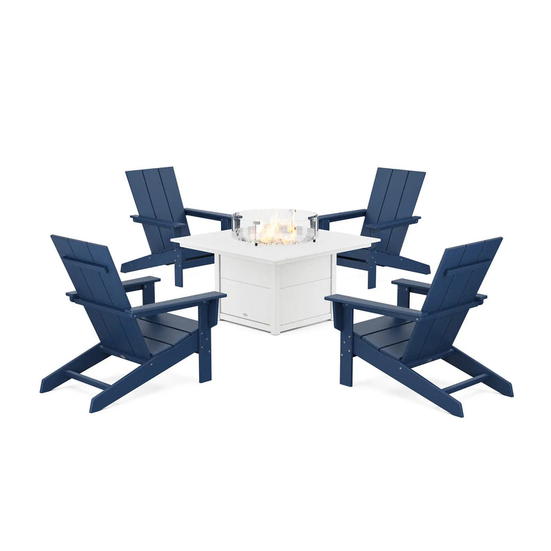 Modern Studio Adirondack 5 Piece Fire Pit Set - The Great Escape