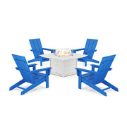 Picture of Modern Studio Adirondack 5 Piece Firepit Group in Pacific Blue