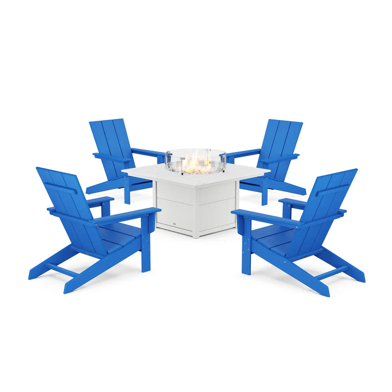 Modern Studio Adirondack 5 Piece Fire Pit Set - The Great Escape