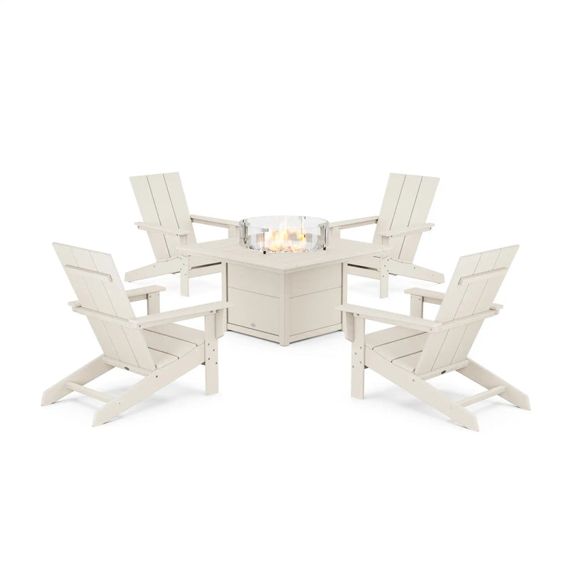 Modern Studio Adirondack 5 Piece Fire Pit Set - The Great Escape