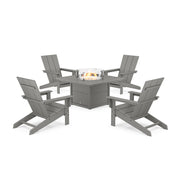 Picture of Modern Studio Adirondack 5 Piece Firepit Group in Slate Grey