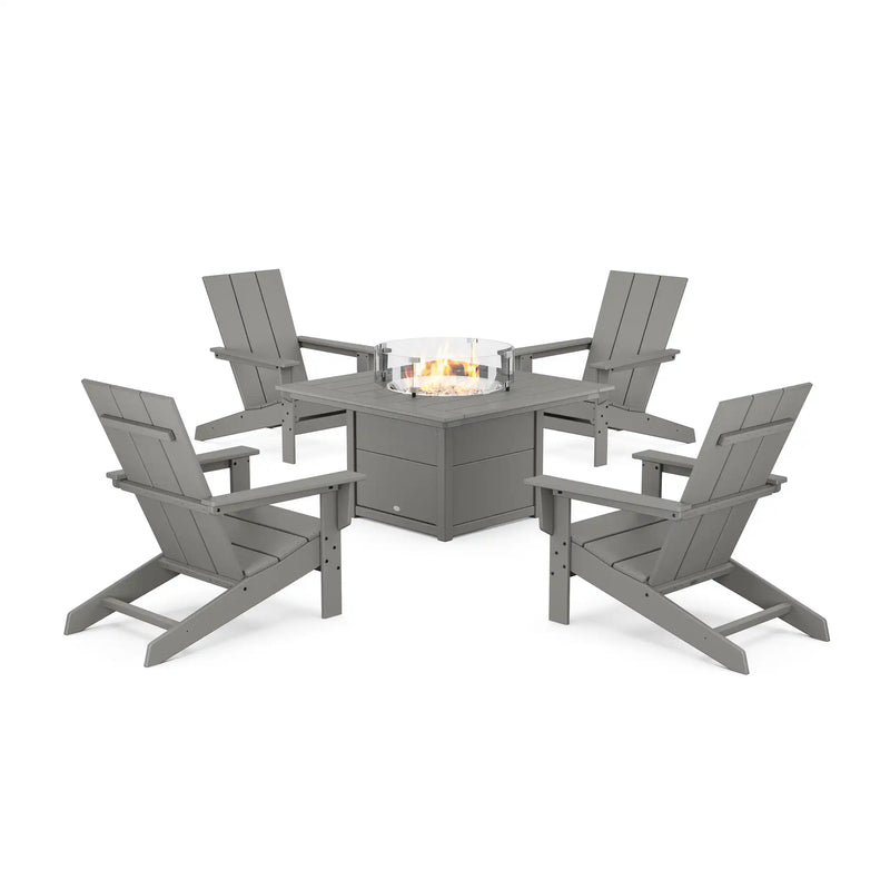 Modern Studio Adirondack 5 Piece Fire Pit Set - The Great Escape