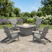 Picture of Modern Studio Adirondack 5 Piece Firepit Group in Slate Grey