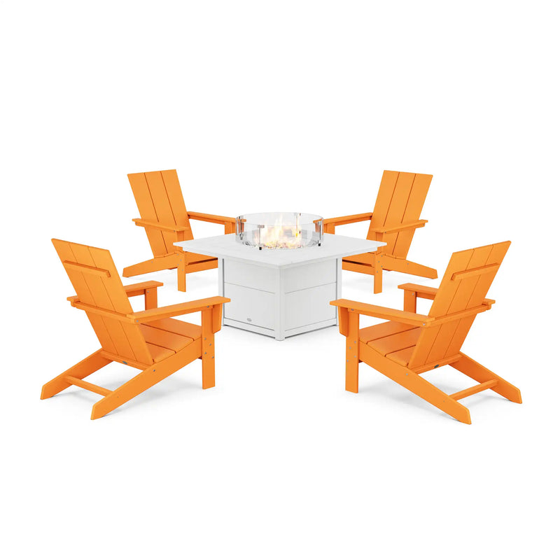 Modern Studio Adirondack 5 Piece Fire Pit Set - The Great Escape