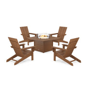 Modern Studio Adirondack 5 Piece Fire Pit Set - The Great Escape