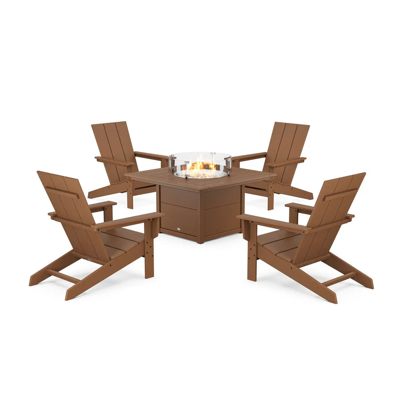 Modern Studio Adirondack 5 Piece Fire Pit Set - The Great Escape