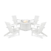 Picture of Modern Studio Adirondack 5 Piece Firepit Group in White