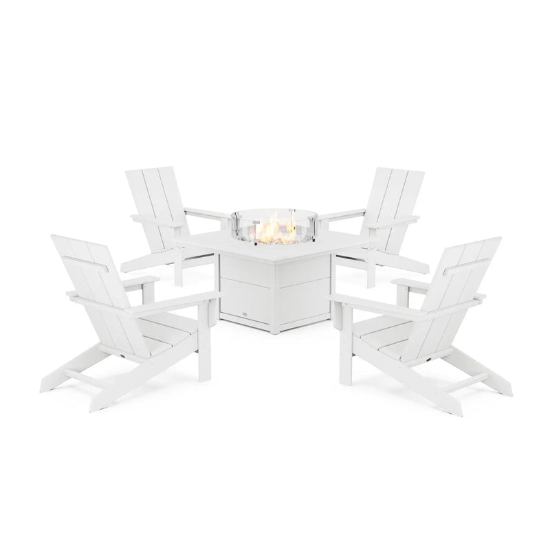 Modern Studio Adirondack 5 Piece Fire Pit Set - The Great Escape