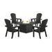 Picture of Nautical Curveback Adirondack 4 Piece Conversation Fire Group in Black