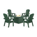 Picture of Nautical Curveback Adirondack 4 Piece Conversation Fire Group in Green