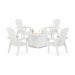 Picture of Nautical Curveback Adirondack 4 Piece Conversation Fire Group in White