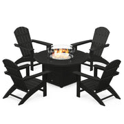 Nautical Adirondack 5 Piece Conversation Fire Pit Set - The Great Escape