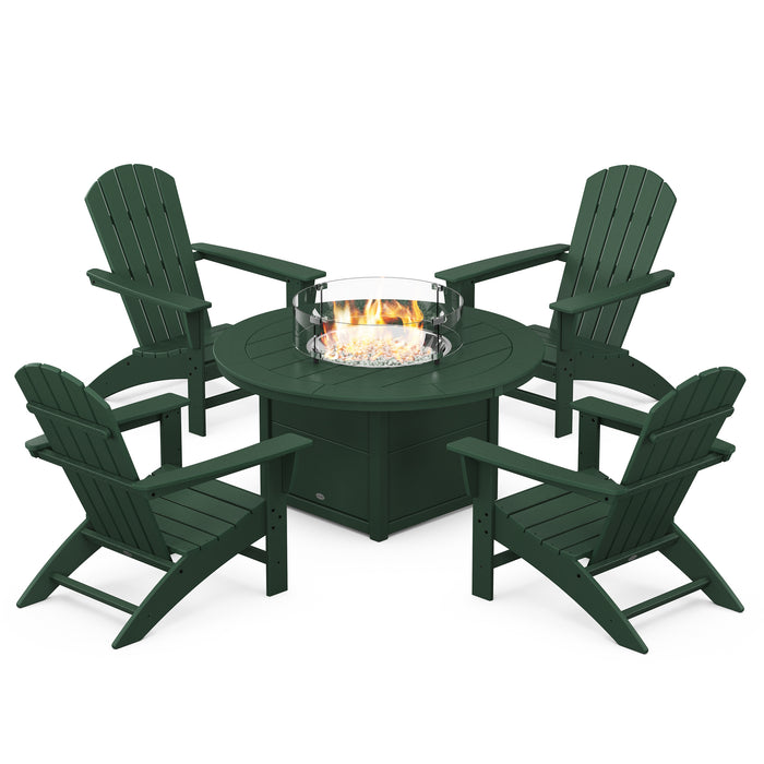 Picture of Nautical Adirondack 5 Piece Conversation Fire Group in Green