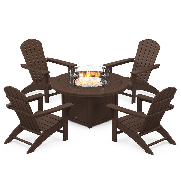 Picture of Nautical Adirondack 5 Piece Conversation Fire Group in Mahogany