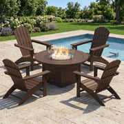 Nautical Adirondack 5 Piece Conversation Fire Pit Set - The Great Escape