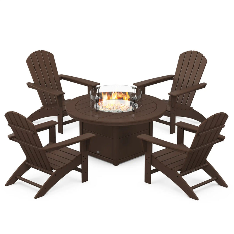 Nautical Adirondack 5 Piece Conversation Fire Pit Set - The Great Escape